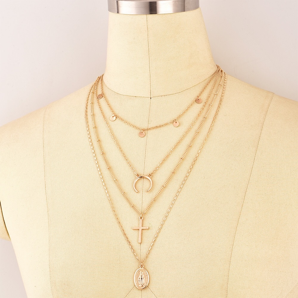 Dây chuyền boho dáng dài vòng cổ layer 4 tầng thời trang nữ cá tính hiện đại Âu Mỹ - Mã LA07 The Collar Box