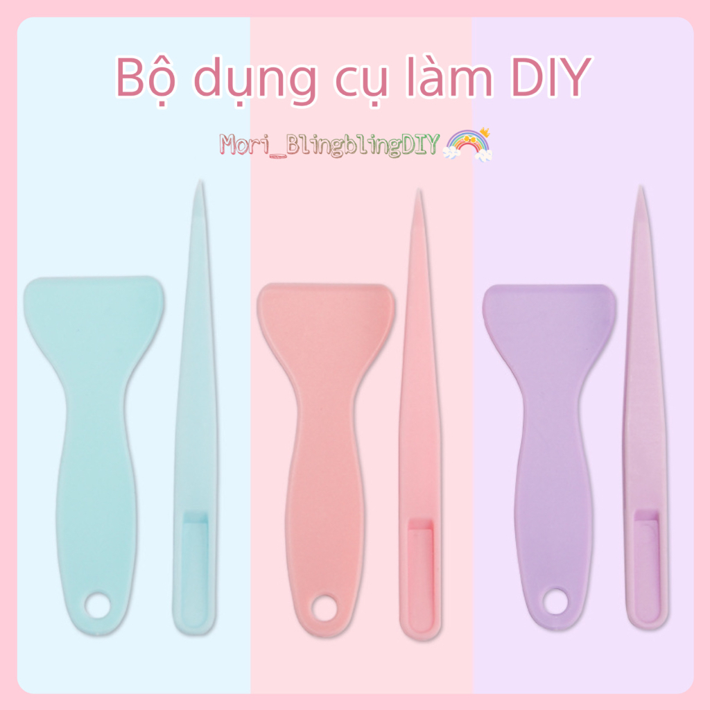 Bộ Dụng Cụ Gắp Charm và Trét Keo Kem Dễ Thương