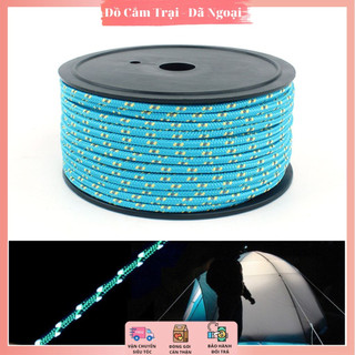 Dây phản quang dài 50m, dầy 5mm được sử dụng làm dây buộc lều cắm trại, dã ngoại, dây phơi quần áo... 50m/cuộn