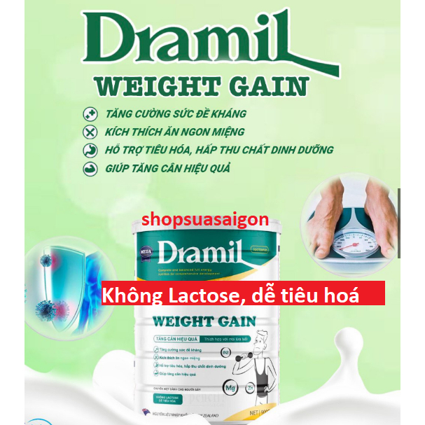 Sữa Dramil Weight Gain - Sữa tăng cân chuyên dụng cho trẻ em và người lớn bị gầy ốm.