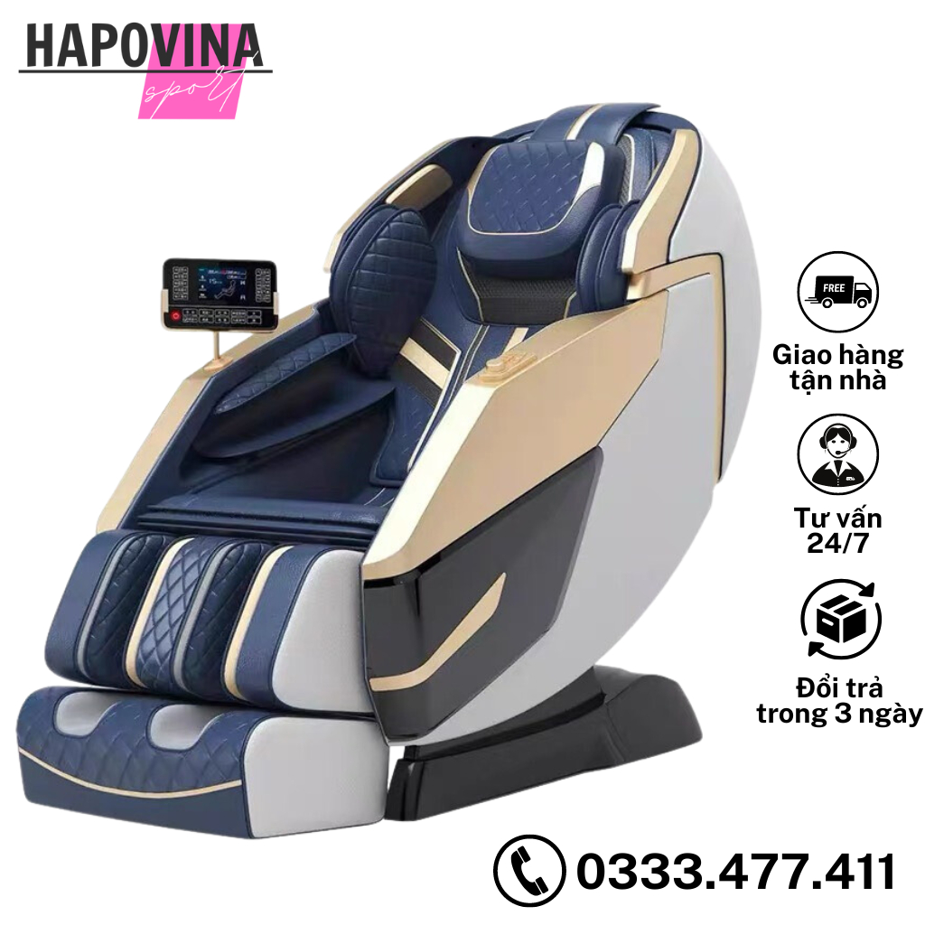 Ghế massage toàn thân Hapo Hp102 4D PRO massage lõi kép điều khiển giọng nói, Ghế mát xa tại nhà cao cấp thông minh