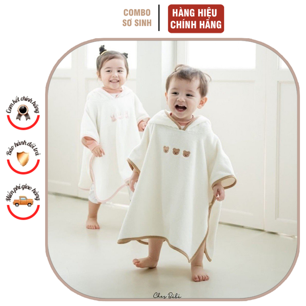 Áo Choàng Tắm Chất Xô Nhăn MONONA Có Mũ Cho Bé Yêu Với Họa Tiết Xinh Xắn, Thấm Hút Tốt, Áo Choàng Tắm Xuất Hàn