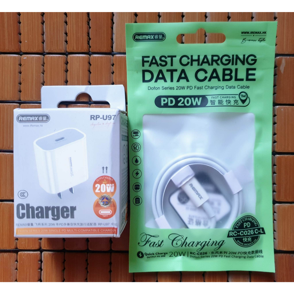 Combo bộ sạc nhanh 20w + Củ sạc 20w Remax U97 + Cáp sạc 20w Remax C026