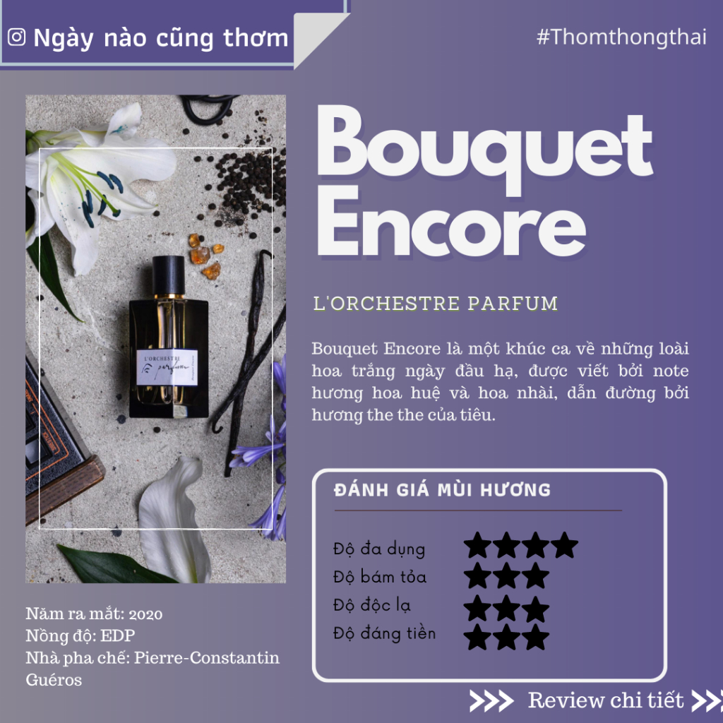 Thơm một chút - Nước hoa L'orchestre Parfum Bouquet Encore ( Mẫu thử 10ml)