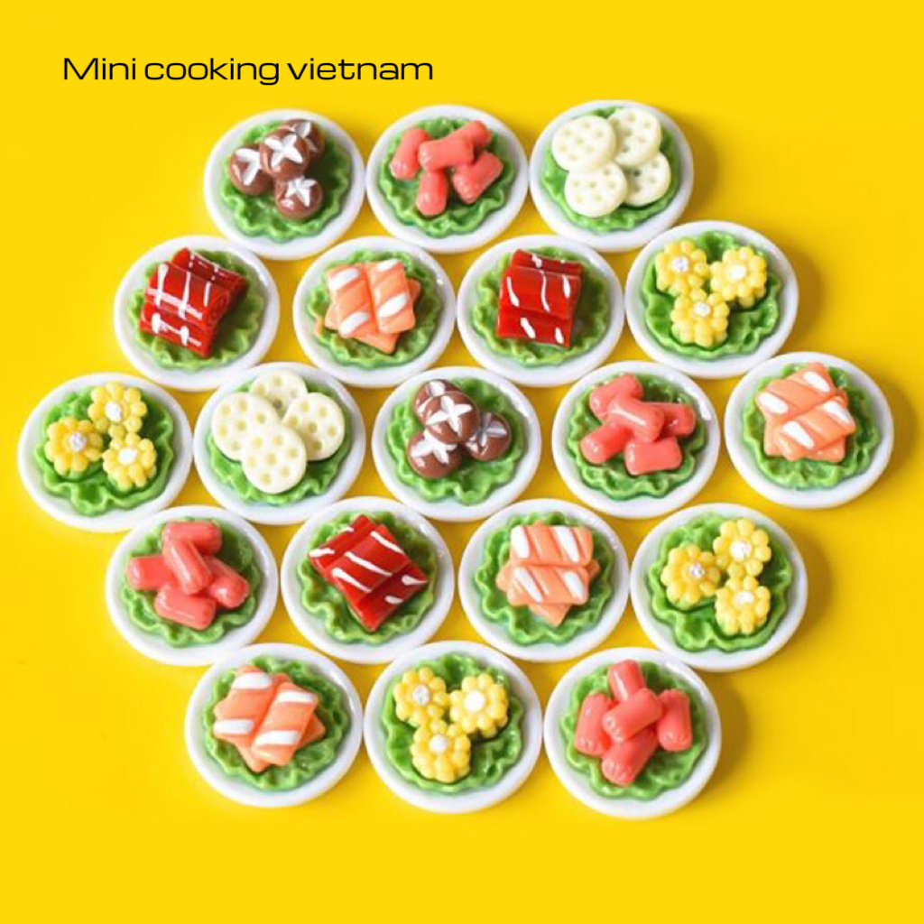 Mô Hình Set 6 Đĩa Thịt - Rau Ăn Lẩu