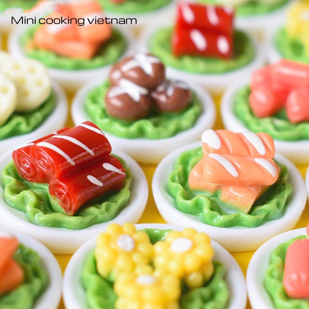 Mô Hình Set 6 Đĩa Thịt - Rau Ăn Lẩu