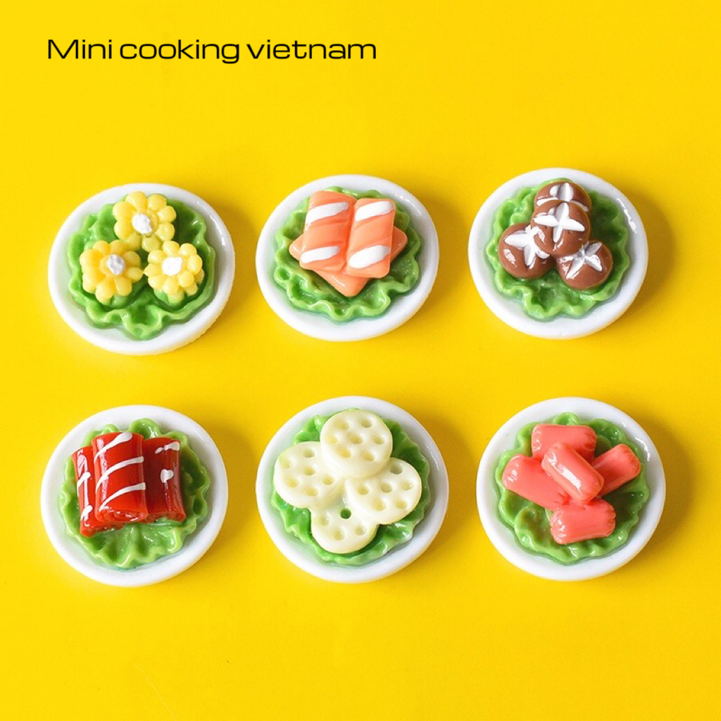 Mô Hình Set 6 Đĩa Thịt - Rau Ăn Lẩu
