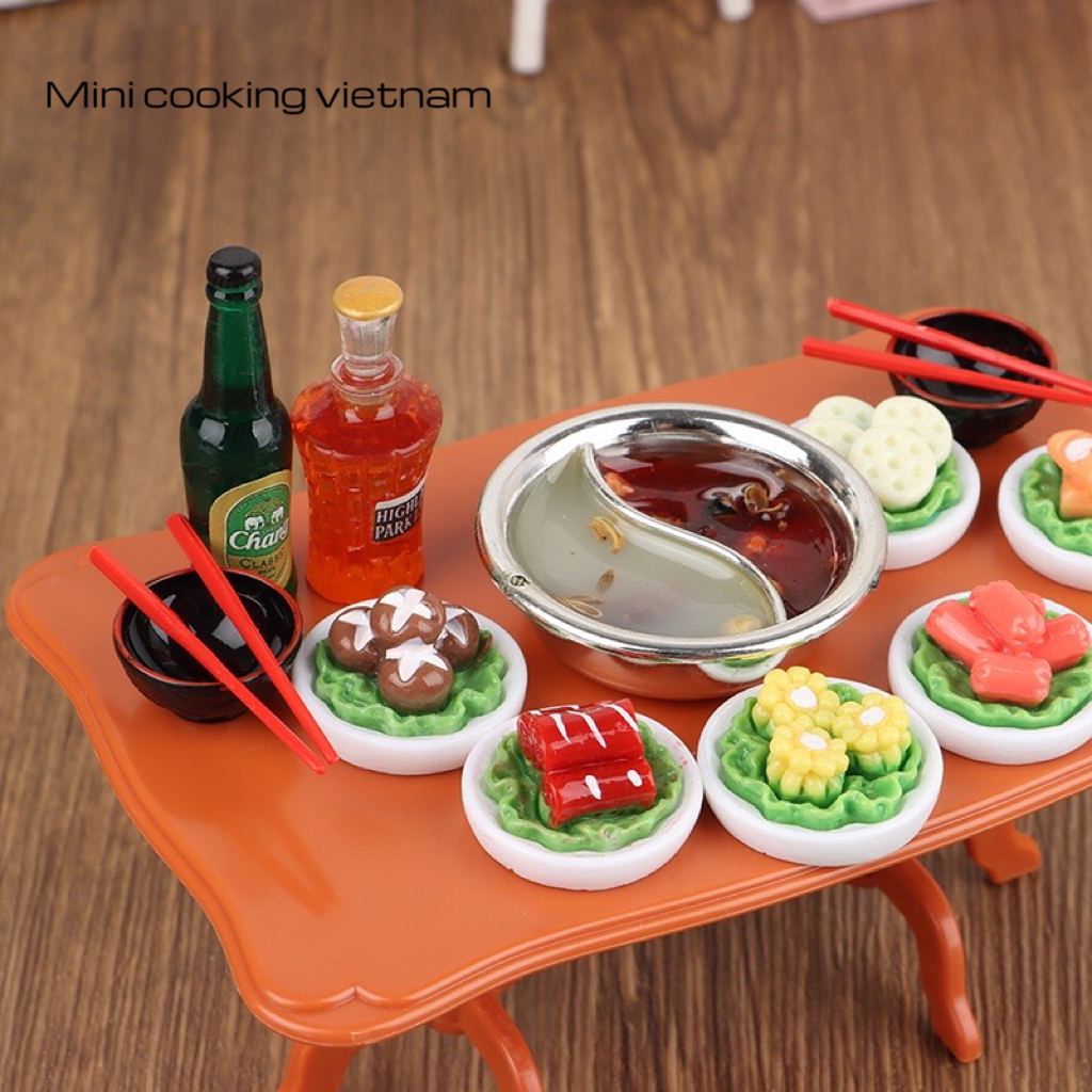 Mô Hình Set 6 Đĩa Thịt - Rau Ăn Lẩu