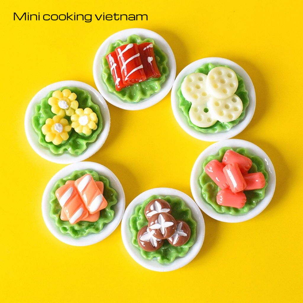 Mô Hình Set 6 Đĩa Thịt - Rau Ăn Lẩu