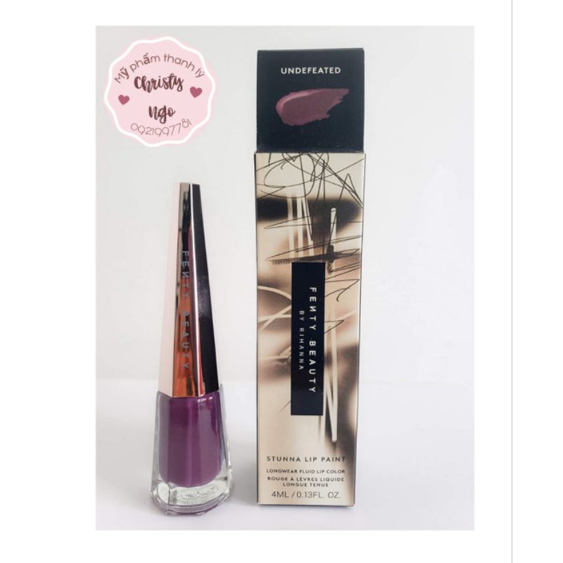 LỖI TRẦY NẮP  SALE-OFF SON KEM FENTY MÀU UNDEFEATED TÍM MỘNG MỊ