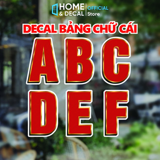 Decal Bảng Chữ Cái ABC, Số Thứ tự 0-9 Sticker Ghép Chữ Rời Trang Trí - Decal Dán Tường, Kính Kháng Nước Chống Nắng