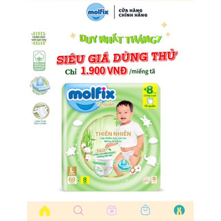 Tã bỉm em bé dán/quần 50 miếng molfix đủ size xs/s/m/l/xl