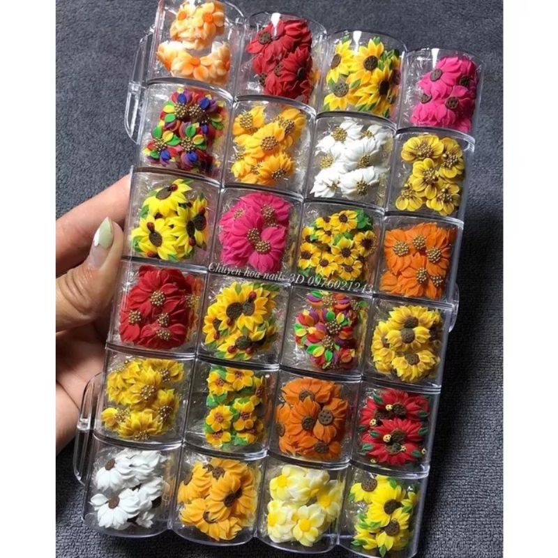 🌻🌺🍁Hoa bột 1k vừa bán vừa cho trang trí móng
