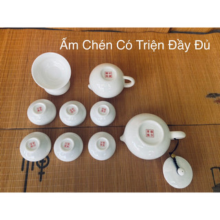 Ấm Chén Sứ Bạch Định Cảnh Đức