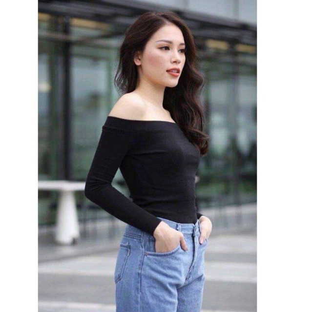 Áo bẹt vai tay dài chất thun xịn