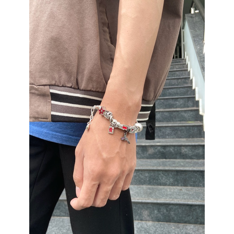 Vòng tay bạc kim loại  Gamble Bracelet phong cách Access