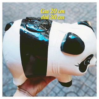 Heo đất tiết kiệm lên hình gấu trúc bóng đẹp màu bền