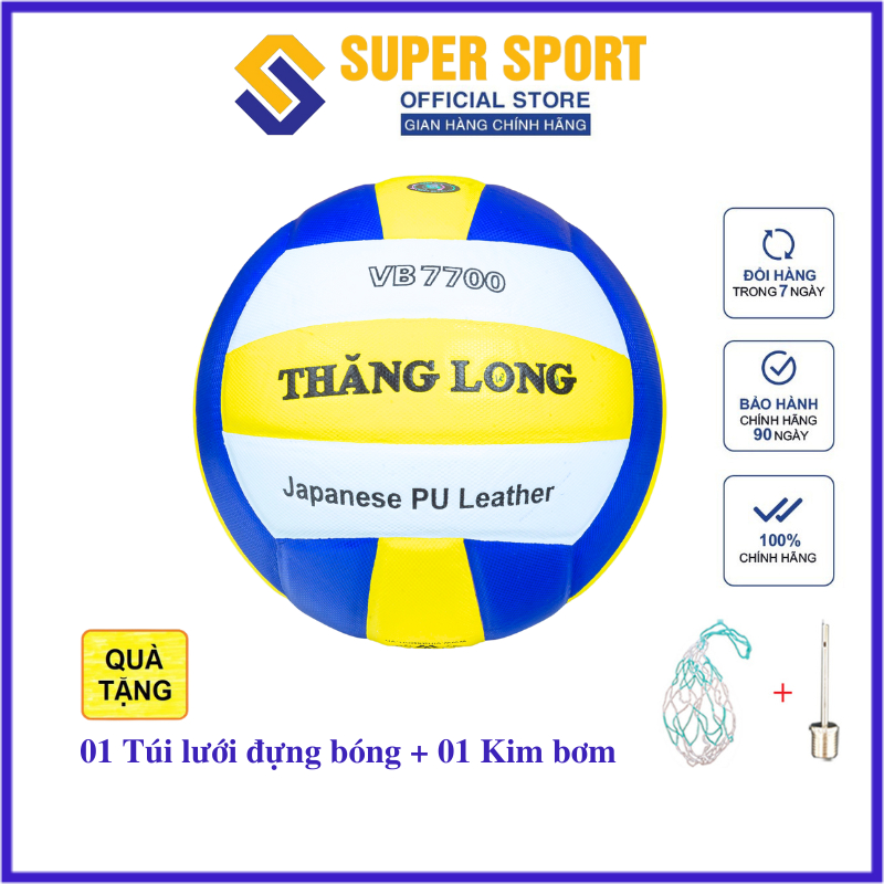 Bóng Chuyền Thăng Long VB 7700 da PU Chính Hãng Tặng Túi Lưới Đựng Bóng Và Kim Bơm Bóng