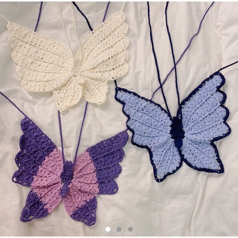 Áo yếm len đan bươm bướm / Butterfly crochet