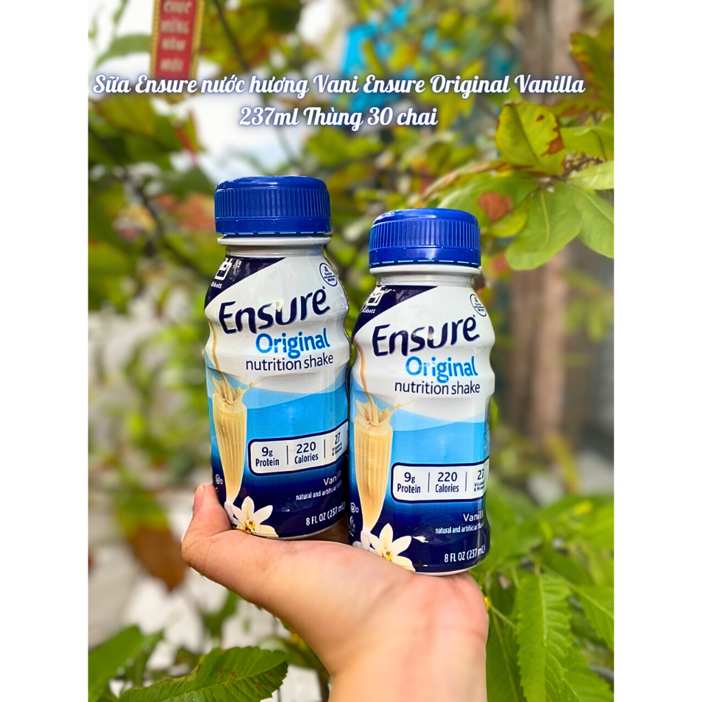 Sữa Ensure nước hương Vani Ensure Original Vanilla 237ml Thùng 30 chai ( DATE MỚI )