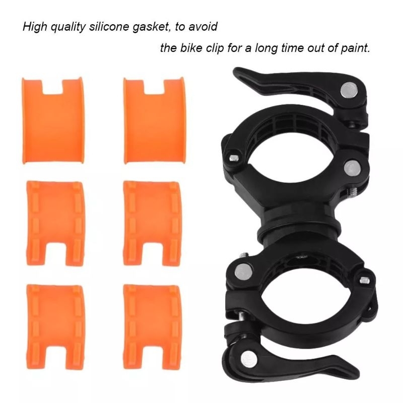 Kẹp đèn pin gắn xe máy, xe đạp