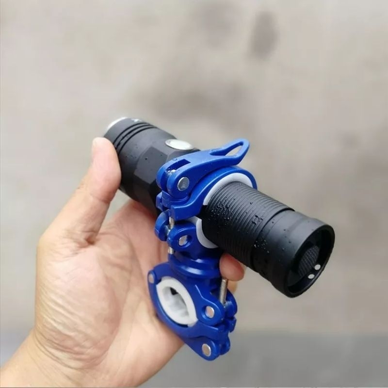 Kẹp đèn pin gắn xe máy, xe đạp