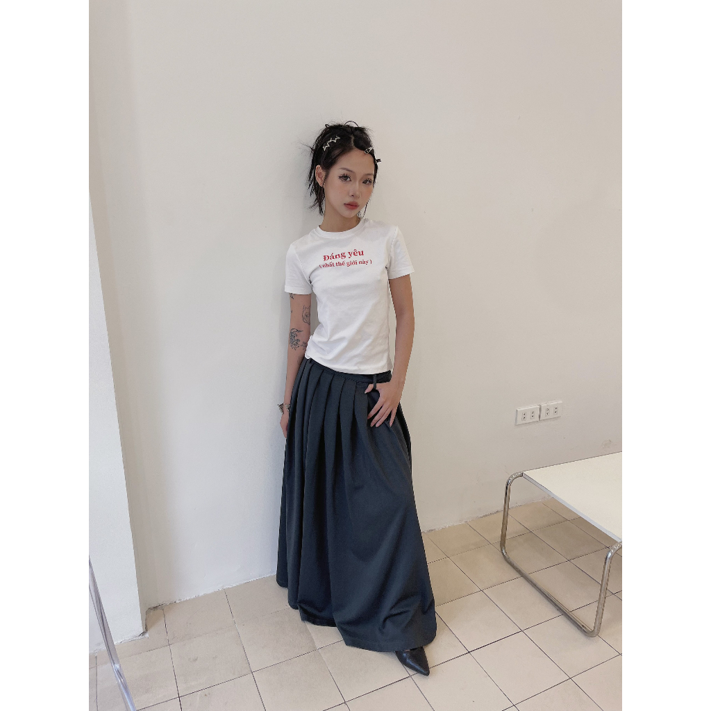 Áo baby tee thun nữ cotton ngắn tay cổ tròn trơn Đáng yêu by xoxoxiao
