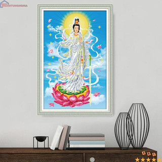 Tranh thêu chữ thập quan thế âm bồ tát 49cm x 70cm