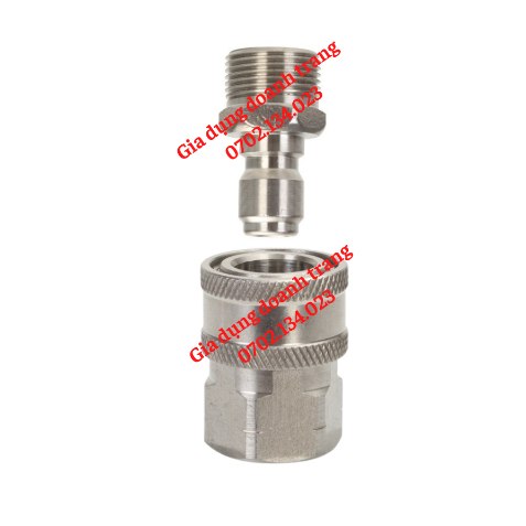 Khớp nối nhanh, Khớp nối nhanh máy rửa xe INOX ren 22mm, phụ kiện máy rửa xe