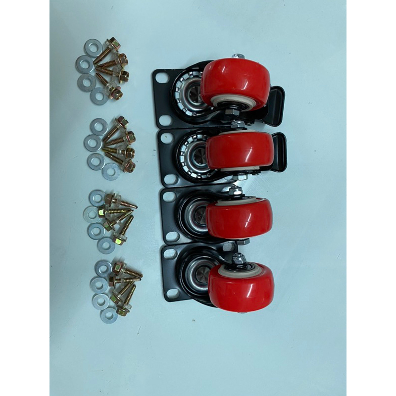 Bánh xe đẩy 5 phân đỏ kèm ốc vít  vít 2