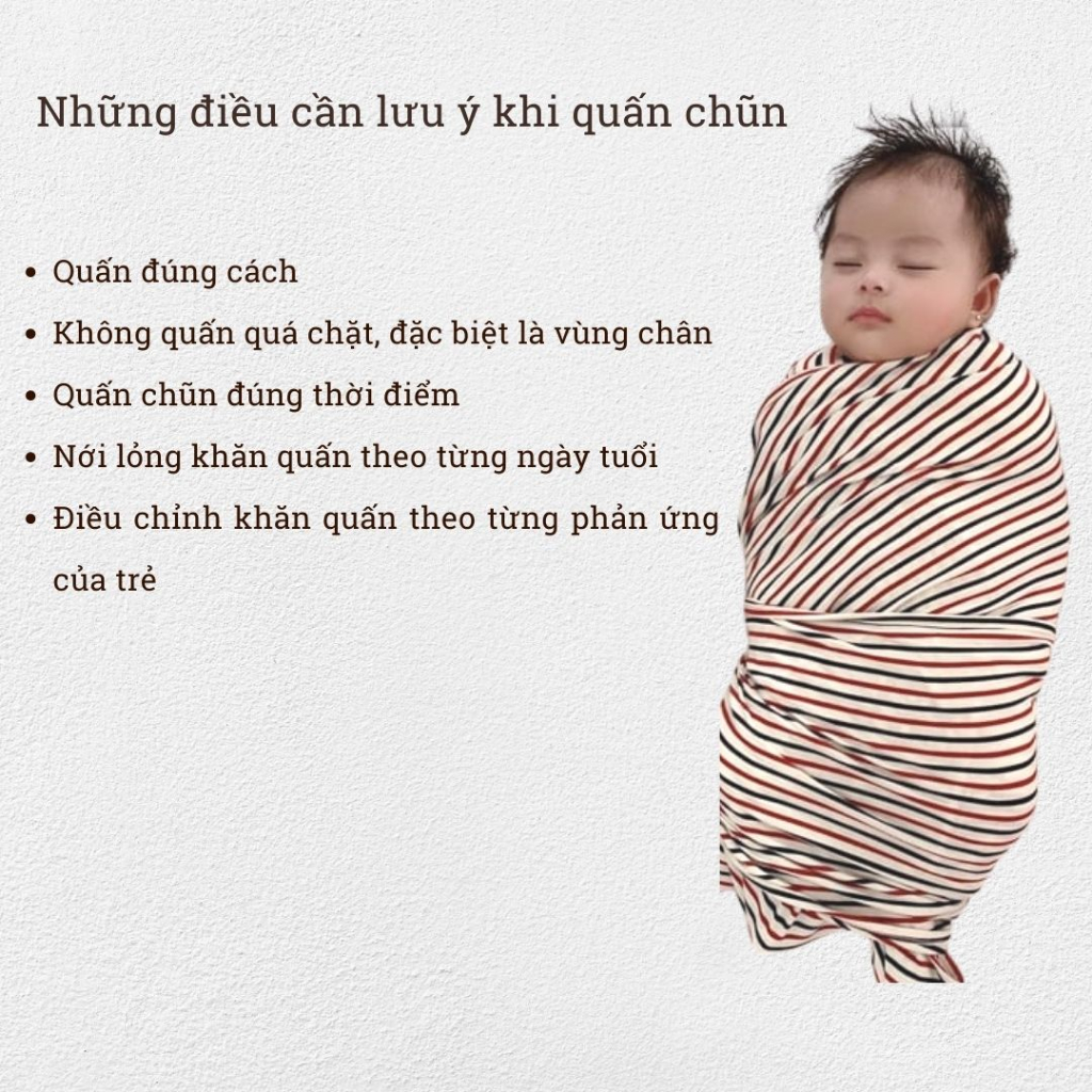 Quấn chũn Unbee tặng kèm che thóp hình gấu cute 100% petit co giãn 4 chiều thấm hút mồ hôi 175*70cm - PN014