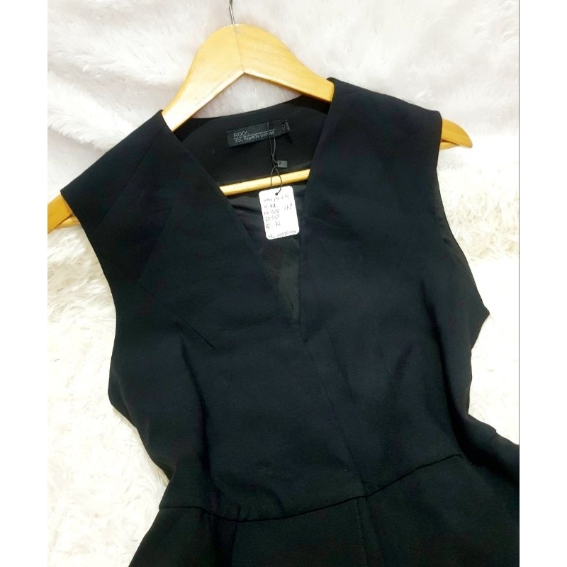 Vest/Blazer/Khoác dài đen, công sở, cotton gân 2 lớp, mới 95%, SIZE L, 2hand/used, , 1580