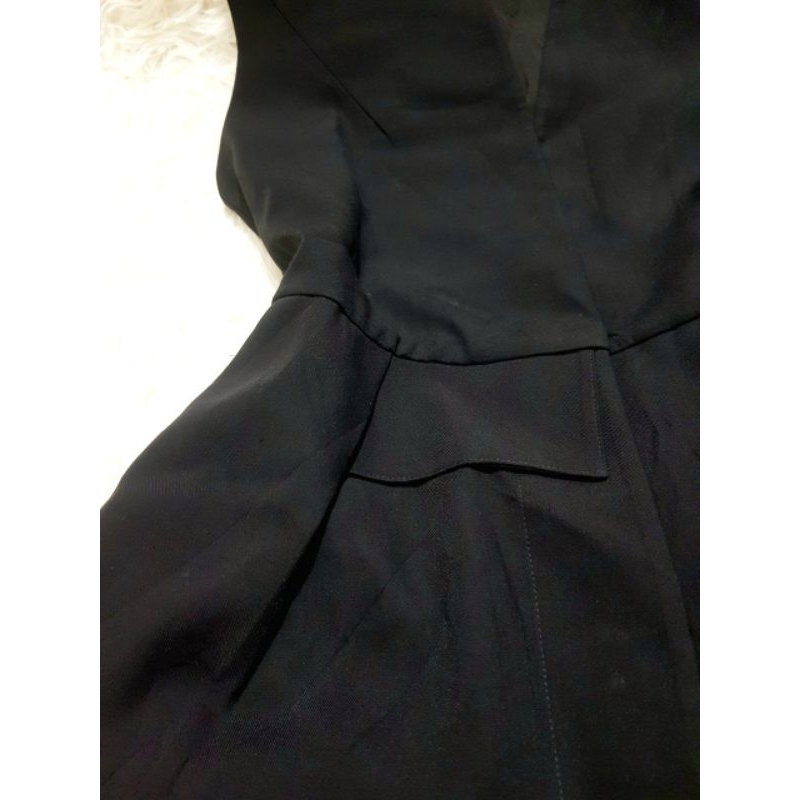 Vest/Blazer/Khoác dài đen, công sở, cotton gân 2 lớp, mới 95%, SIZE L, 2hand/used, , 1580