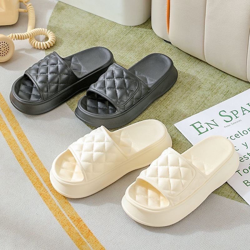 Dép quai ngang nữ, Dép lê nữ đế độn 3cm tặng kèm sticker