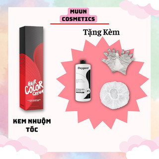 Thuốc Nhuộm Tóc Màu Nâu Trà Đen (Tặng Kèm Oxy + Chụp Tóc + Bao Tay)