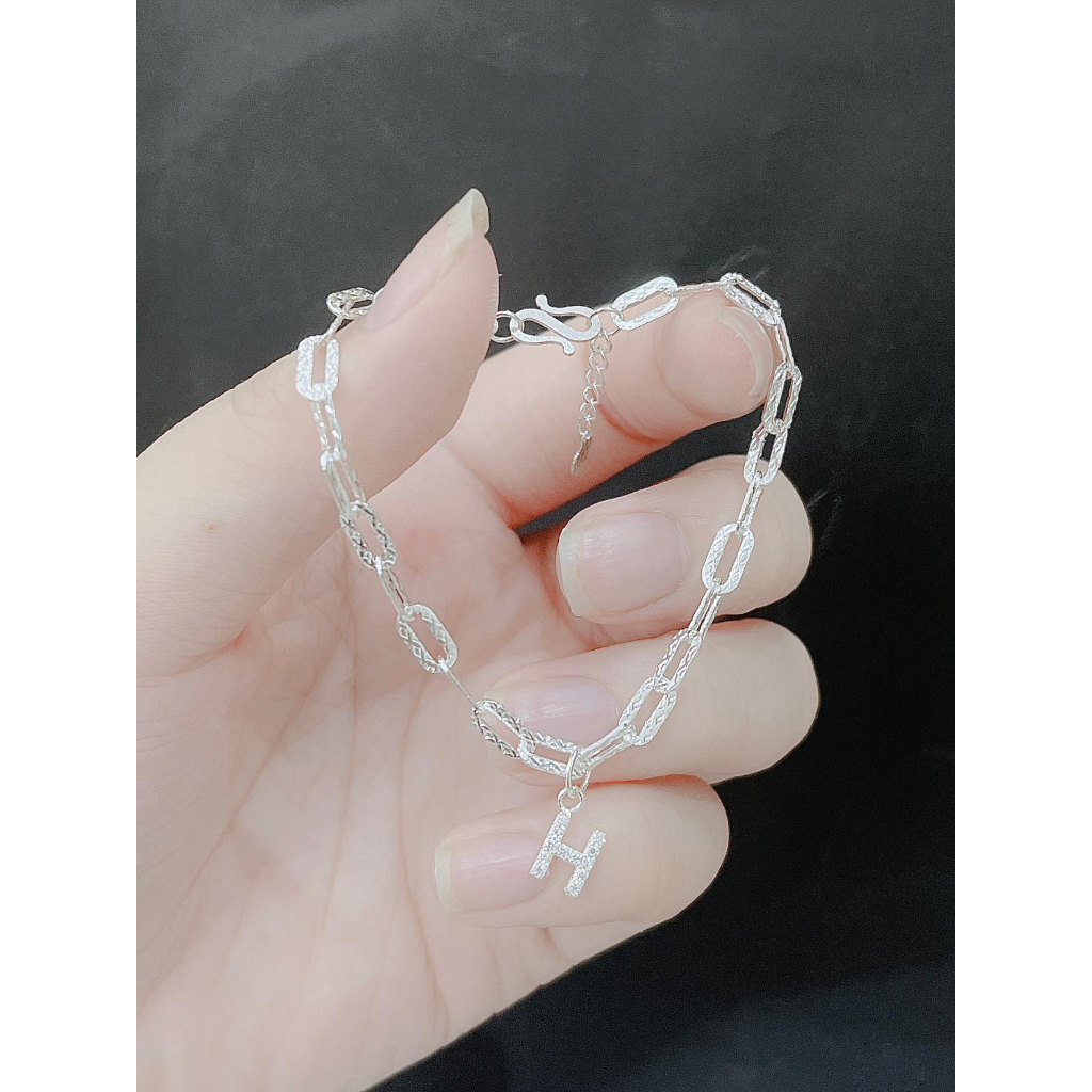 lắc tay xích mic chữ cái _ bạc kim hưng