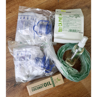 Combo bộ thải độc đại tràng VietHealthy gồm 2 túi truyền, 10 dây truyền, 1 túi cf enema 500g 1 dầu dừa 100ml