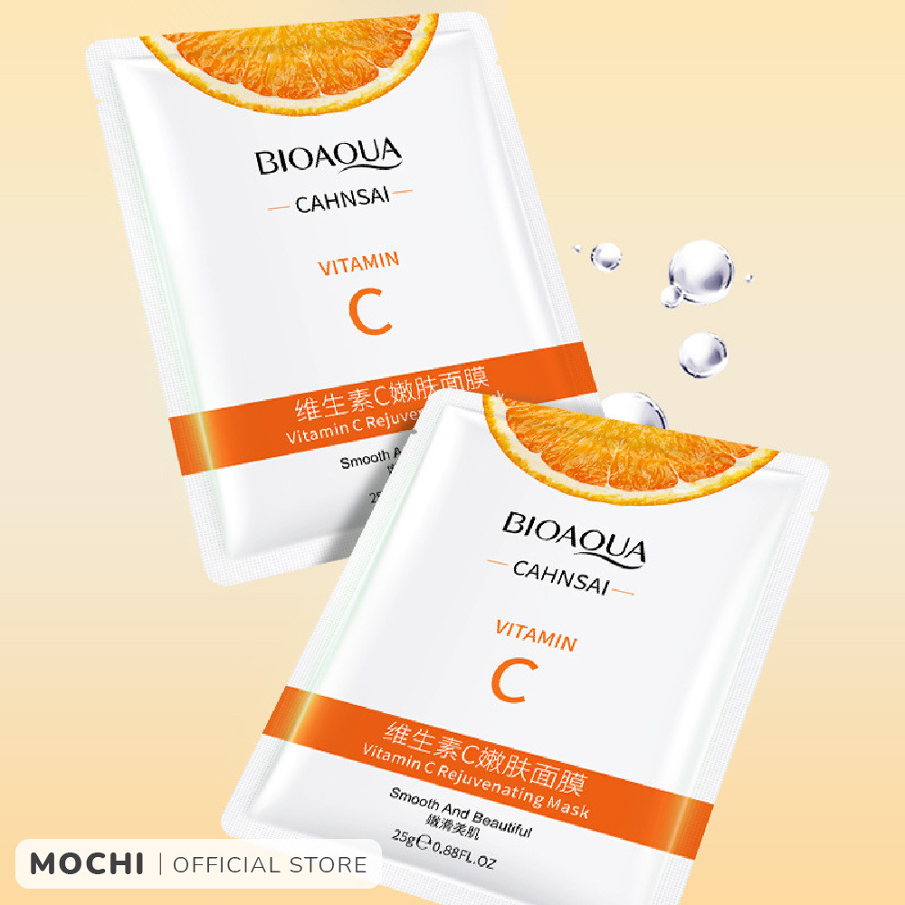 Mặt Nạ Giấy Vitamin C Dưỡng Ẩm Ngăn Ngừa Mụn Trắng Sáng Da Mask Đắp Mặt