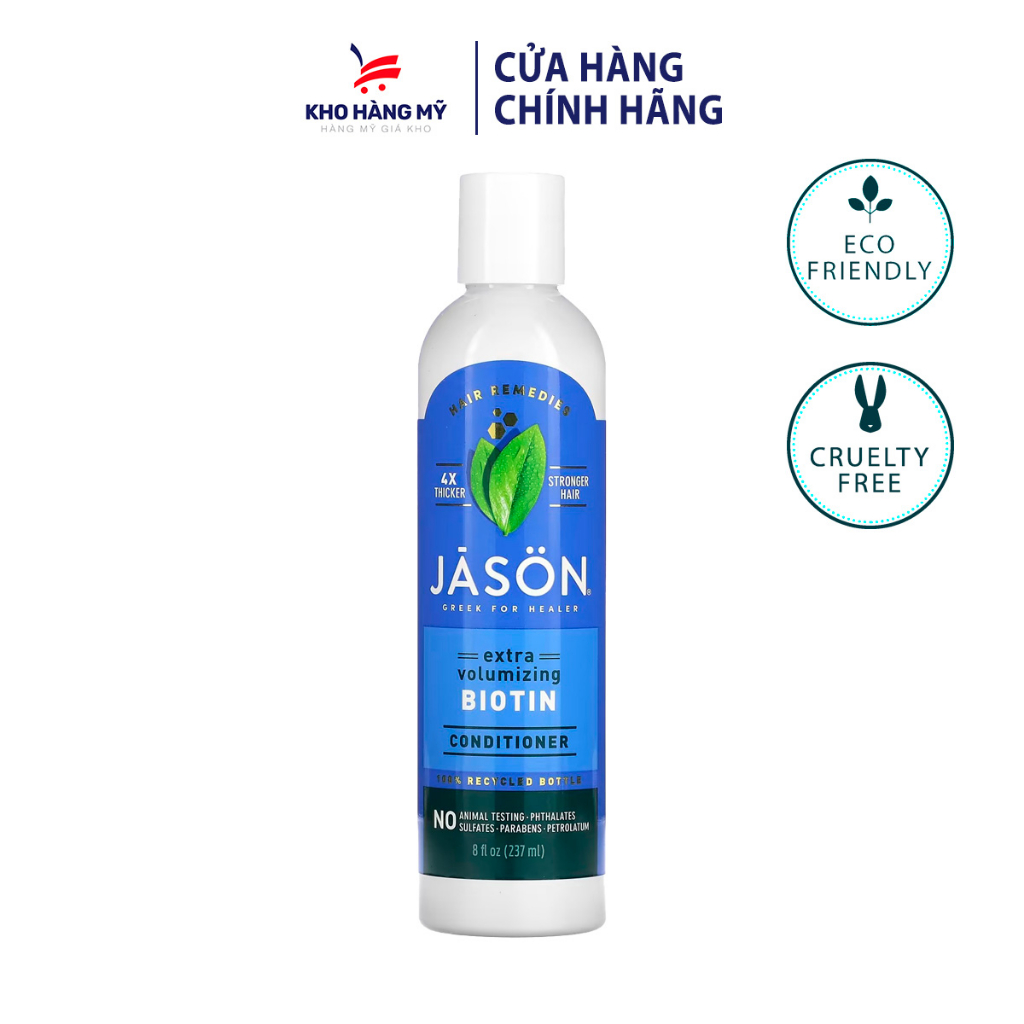 Dầu xả JASON chính hãng làm dày tóc Shampoo Biotin hỗ trợ tăng độ phồng tóc
