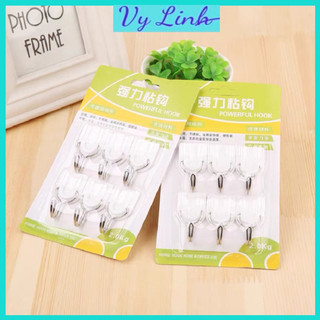 Vỉ 6 móc treo đồ dán tường chắc chắn tiện lợi L14