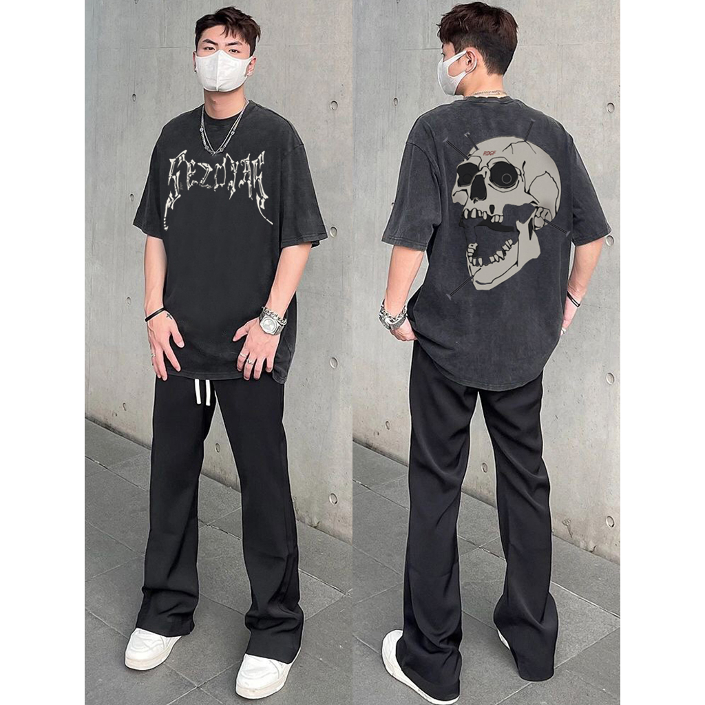 Áo thun PEARDODO dáng rộng ngắn tay in họa tiết thời trang mùa hè