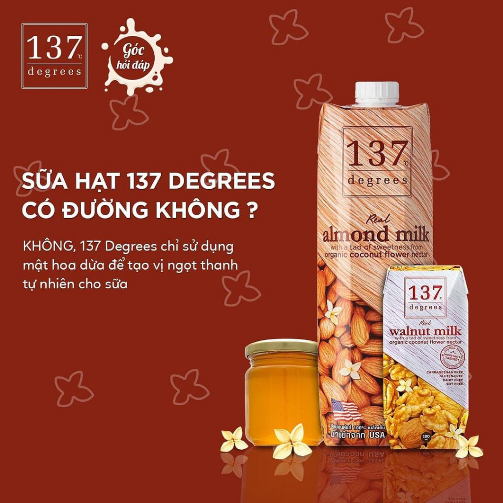 Thùng Sữa Hạt Hạnh Nhân Nguyên Chất 137 Degrees (1L x 12 Hộp)