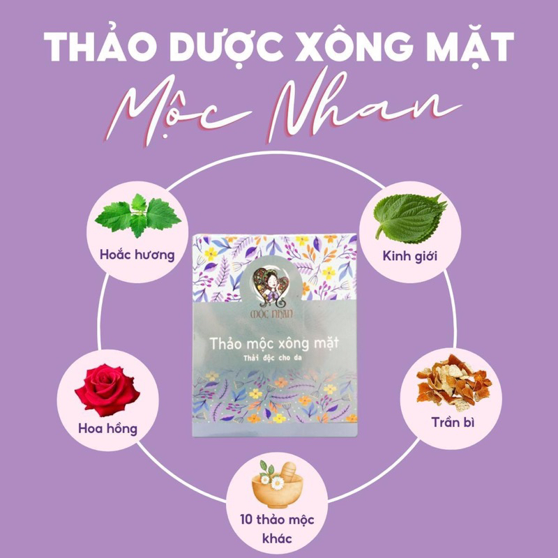 Thảo Mộc Xông Mặt - giúp da sạch bụi bẩn, hổ trợ trị mụn, giúp giảm stress - chính hãng Mộc Nhan Natural, mocnhan