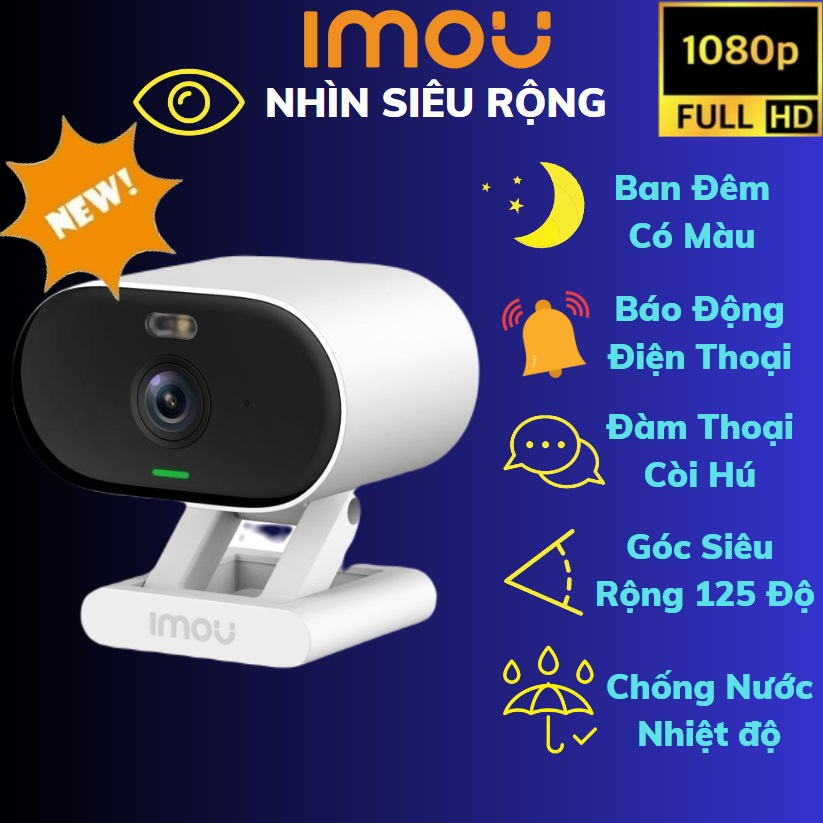 Camera WiFi Trong Nhà, Ngoài Trời IMOU VERSA C22FP F22FP B32P 2M 1080P FullHD Còi Báo Động Chính Hãng DAHUA 24TH