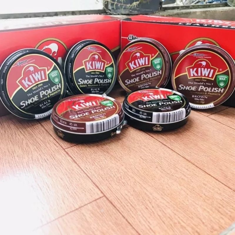 XI ĐÁNH GIÀY KIWI NÂU VÀ ĐEN( DẠNG SÁP)