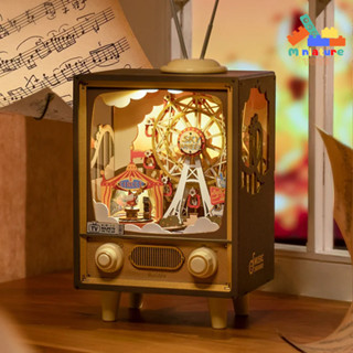 [Bản TIẾNG ANH]Hộp nhạc gỗ cơ động học DIY Rolife Sunset Carnival Music Box 3D Wooden Puzzle AMT01 tự lắp ráp bằng gỗ