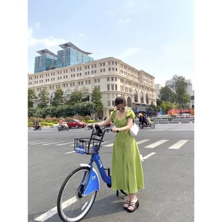 Đầm maxi đi biển hở lưng