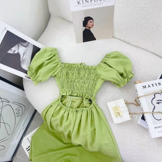 Đầm maxi đi biển hở lưng