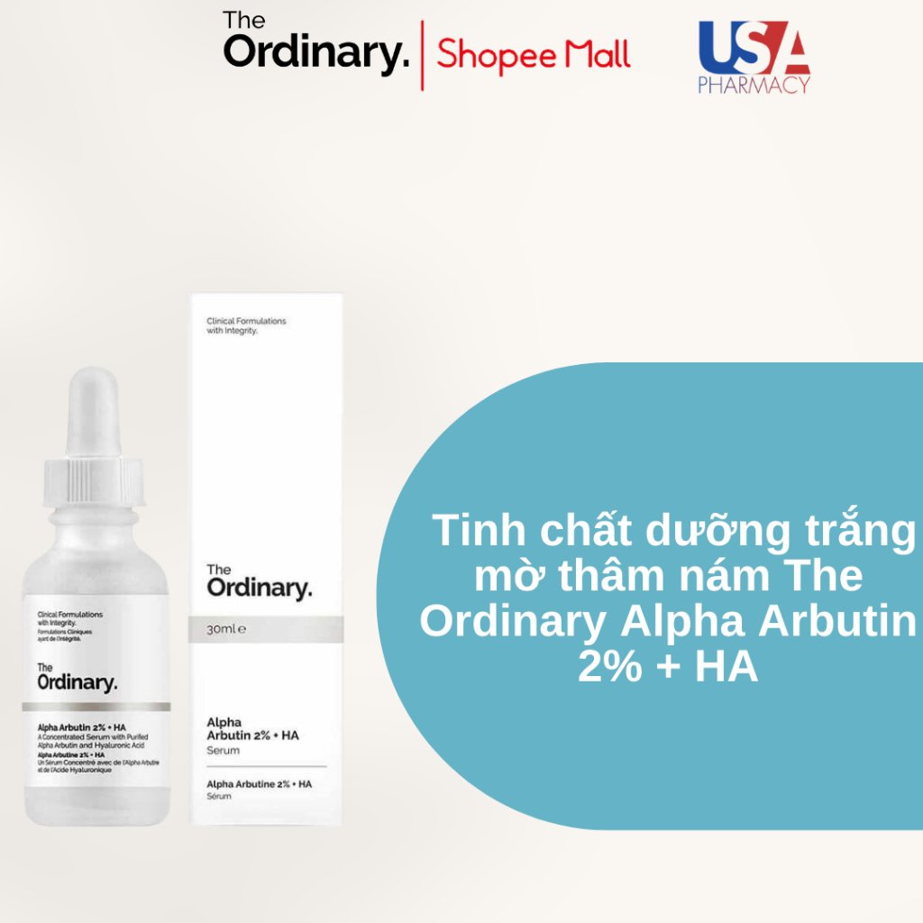 Serum Dưỡng Trắng Da Alpha Arbutin 2% + HA - The Ordinary 30ml Chính Hãng.