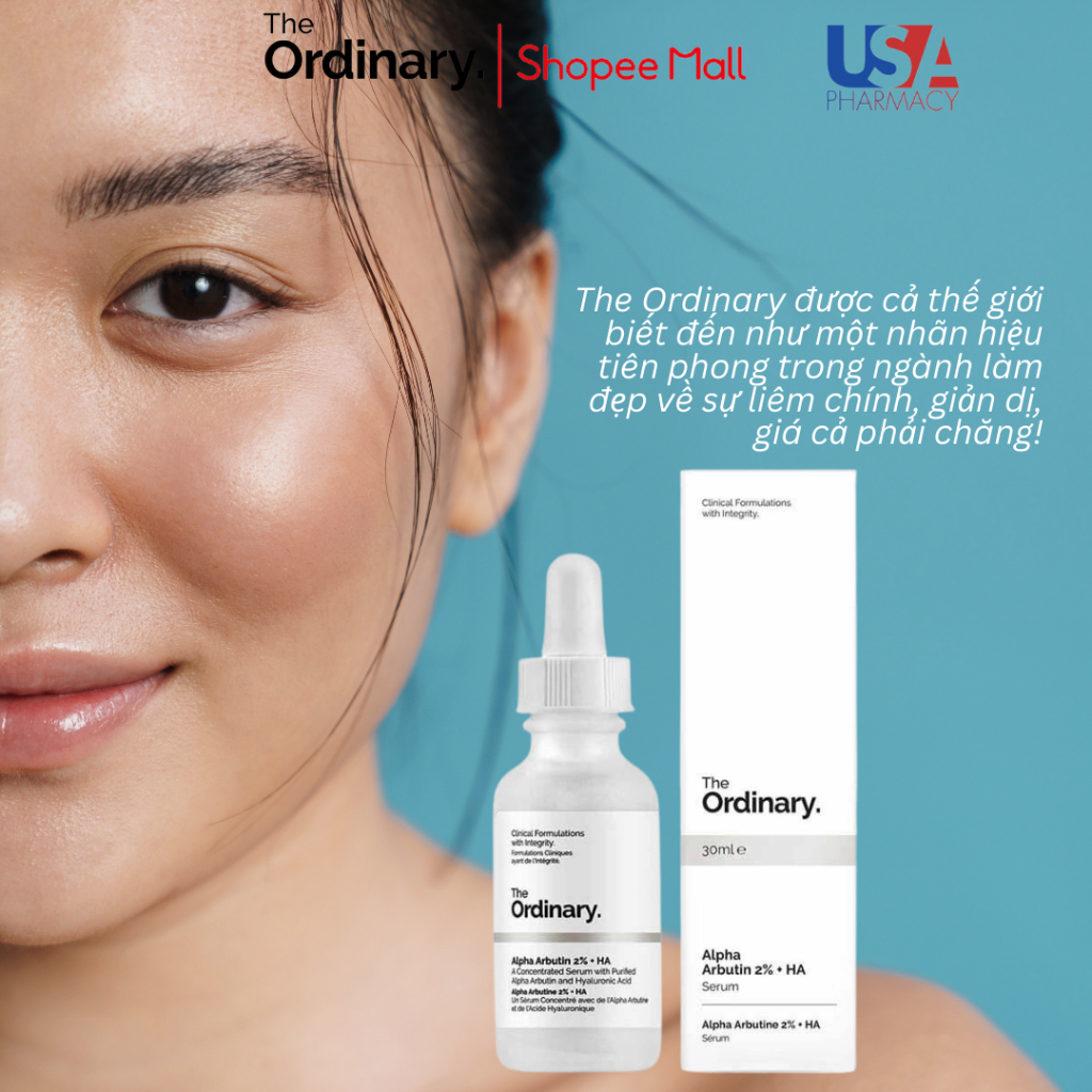 Serum Dưỡng Trắng Da Alpha Arbutin 2% + HA - The Ordinary 30ml Chính Hãng.